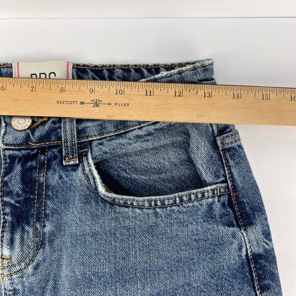 BDG XS Mandi A-Line High Front Slit Distressed Raw Hem Blue Denim Maxi Skirt - Picture 10 of 12